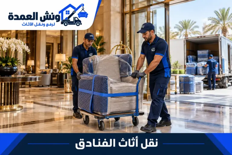 نقل اثاث الفنادق مع ونش العمدة: تغليف وفك وتركيب حسب احتياجات مشروعك