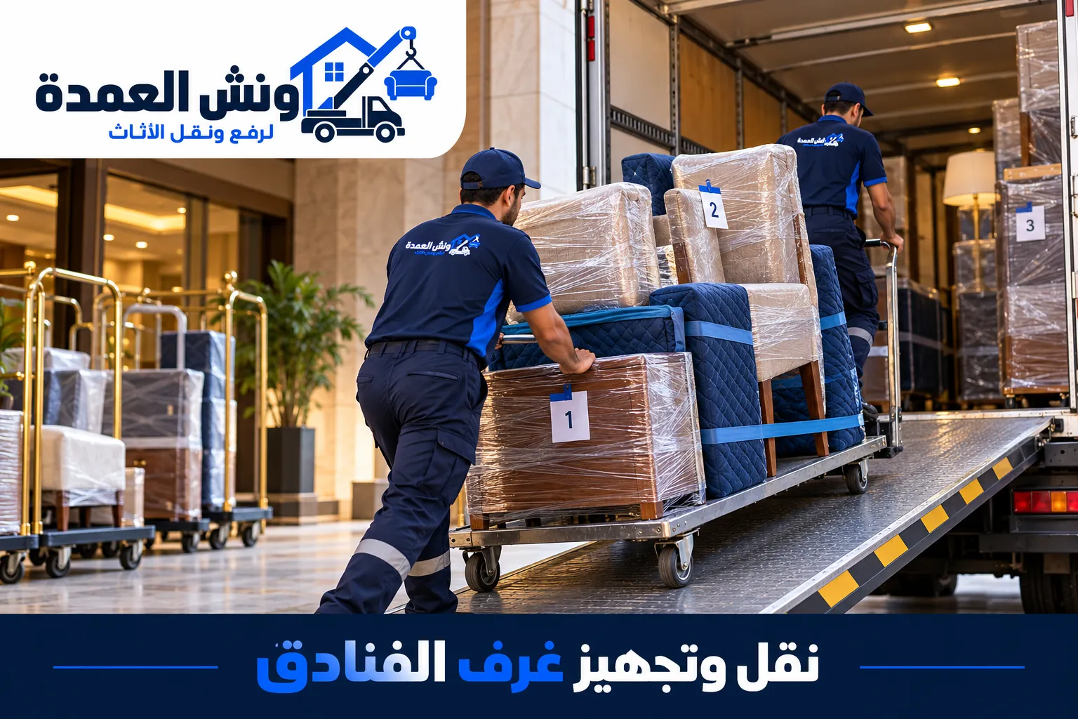 نقل اثاث الفنادق مع ونش العمدة: تغليف وفك وتركيب حسب احتياجات مشروعك شركة نقل اثاث فنادق ونش العمدة لرفع الاثاث 01005459221
